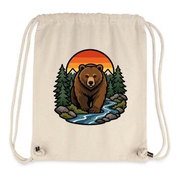 Brown Bear in Forest Sunset - Stanley/Stella Recycled Gym Bag - natural - Front