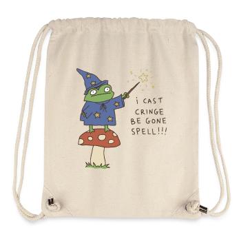 I Cast Be Gone Spell Funny Frog Wizard  - Stanley/Stella Recycled Gym Bag - natural - Front