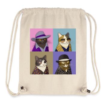 Badass Cat Quartet - Stanley/Stella Recycled Gym Bag - natural - Front