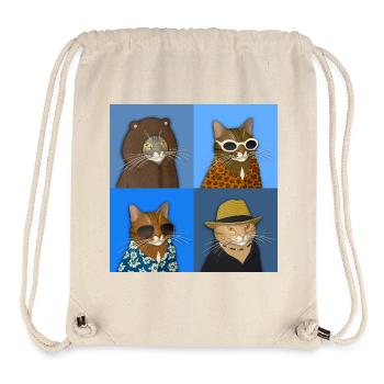 Tabby Cat Variety  - Stanley/Stella Recycled Gym Bag - natural - Front