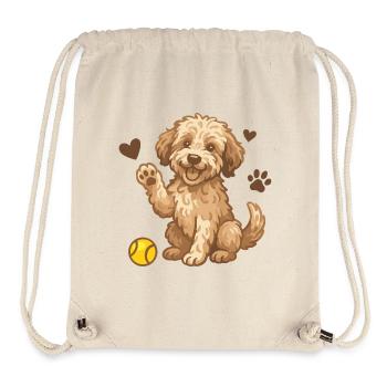 Doodle Brown - Kuschelhund Welpen - Stanley/Stella recycelter Gym Bag - Naturweiß - Vorne