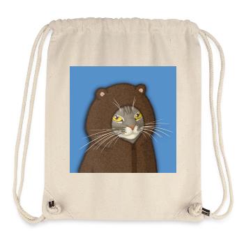 Bären-Kapuzen-Katzenporträt - Stanley/Stella recycelter Gym Bag - Naturweiß - Vorne