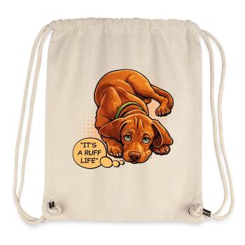 C’est une vie de Ruff – Drôle de chien Vizsla - Sac à cordon recyclé Stanley/Stella - blanc naturel - Devant