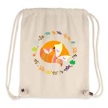 Couronne d’automne des renards endormis mignons - Sac à cordon recyclé Stanley/Stella - blanc naturel - Devant