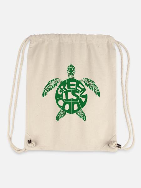 Green is cool - Schildkröte - Stanley/Stella recycelter Gym Bag - Naturweiß