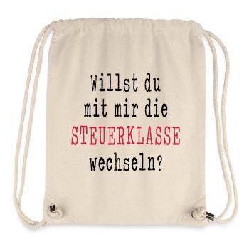 Marriage proposal engagement request wedding girlfriend - Stanley/Stella Recycled Gym Bag - natural - Front