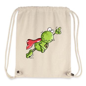 Superfrosch auf Weltreise - Stanley/Stella recycelter Gym Bag - Naturweiß - Vorne