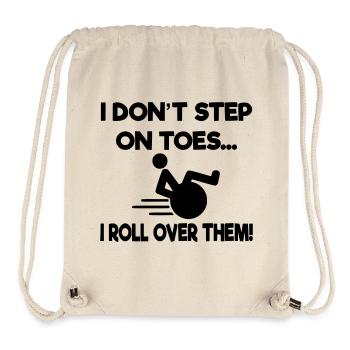 Ich stehe nicht auf Zehenspitzen, ich drehe mich im Rollstuhl um* - Stanley/Stella recycelter Gym Bag - Naturweiß - Vorne