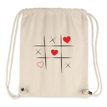 Tic Tac Toe Heart Symbols Artwork - Stanley/Stella Recycled Gym Bag - natural - Front