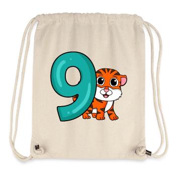 9th Birthday Motif Tiger - Nine Years - Stanley/Stella Recycled Gym Bag - natural - Front