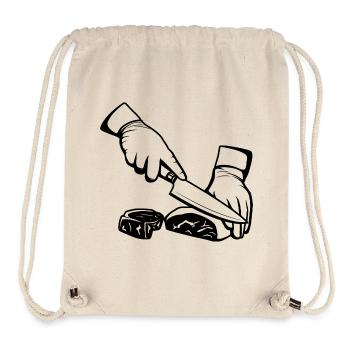 Fleisch schneiden - Stanley/Stella recycelter Gym Bag - Naturweiß - Vorne