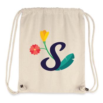 Elegant letter 'S' with flowers - Stanley/Stella Recycled Gym Bag - natural - Front