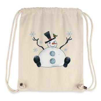 Dicker Schneemann - Stanley/Stella recycelter Gym Bag - Naturweiß - Vorne