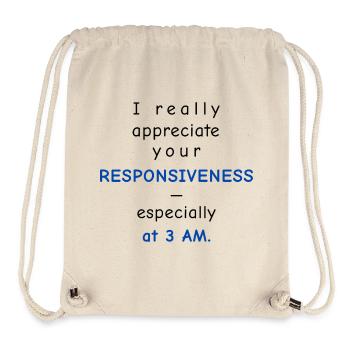 Baby Performance Review - Responsiveness - Stanley/Stella recycelter Gym Bag - Naturweiß - Vorne