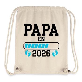 Zukünftiger Vater 2026 Geburtsanzeige - Stanley/Stella recycelter Gym Bag - Naturweiß - Vorne