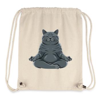 Meditierende Graue Katze - Stanley/Stella recycelter Gym Bag - Naturweiß - Vorne