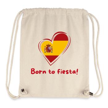 Spanien Herz Flagge Born to Fiesta - Stanley/Stella recycelter Gym Bag - Naturweiß - Vorne