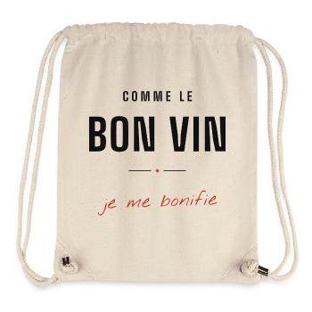 Comme le Bon Vin je me bonifie - Sac à cordon recyclé Stanley/Stella - blanc naturel - Devant
