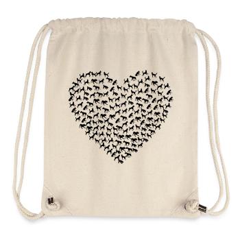 Chats chiens coeur pour les animaux - Sac à cordon recyclé Stanley/Stella - blanc naturel - Devant
