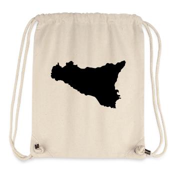 carte sicilienne - Sac à cordon recyclé Stanley/Stella - blanc naturel - Devant