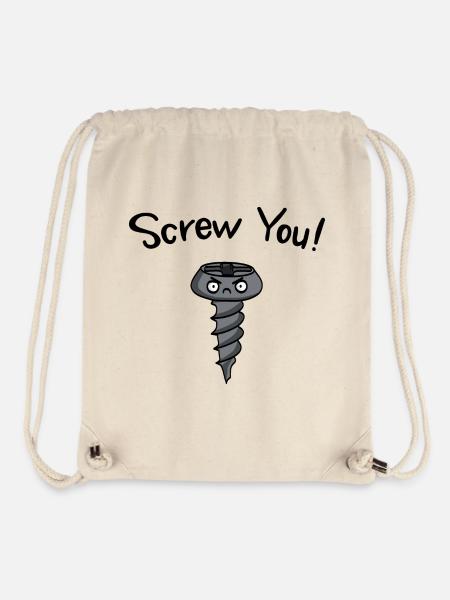 Screw You! Wizige Geschenkidee - Stanley/Stella recycelter Gym Bag - Naturweiß