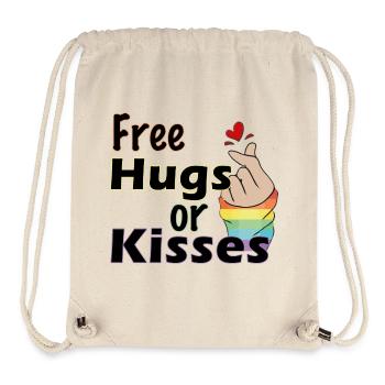 csd, free hugs, kisses, lgbt - Stanley/Stella recycelter Gym Bag - Naturweiß - Vorne