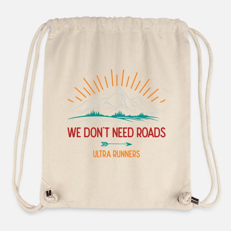Nous n’avons pas besoin de routes. Ultra Runners - Sac à cordon recyclé Stanley/Stella - blanc naturel
