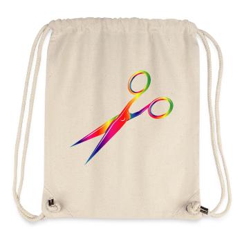 bunte Schere in Regenbogen Farben - Stanley/Stella recycelter Gym Bag - Naturweiß - Vorne