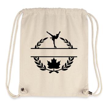 Couronne de laurier de patinage artistique à la feuille d’érable du Canada - Sac à cordon recyclé Stanley/Stella - blanc naturel - Devant
