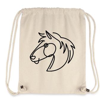 Cheval Ligne Art - Élégance Simple - Sac à cordon recyclé Stanley/Stella - blanc naturel - Devant
