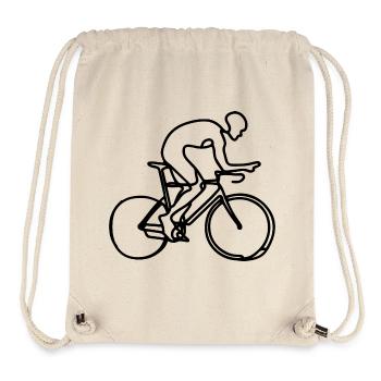 Dessin cycliste - Sac à cordon recyclé Stanley/Stella - blanc naturel - Devant