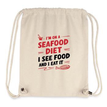 Seafood Diet (I see food, I eat it) - Stanley/Stella recycelter Gym Bag - Naturweiß - Vorne