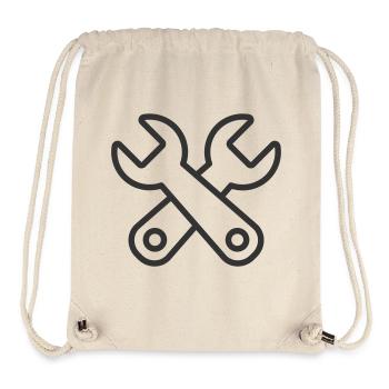 Minimalist Crossed Tools Line Art Icon - Stanley/Stella Recycled Gym Bag - natural - Front