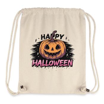 Neon Pink Halloween Pumpkin - Stanley/Stella Recycled Gym Bag - natural - Front