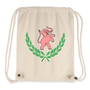 Rosa Elefant im Lorbeerkranz - Stanley/Stella recycelter Gym Bag - Naturweiß - Vorne