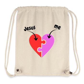 Jesus & me - Heart - Puzzle - Christian - Stanley/Stella Recycled Gym Bag - natural - Front