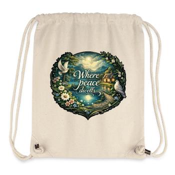 Là où réside la paix - Sac à cordon recyclé Stanley/Stella - blanc naturel - Devant