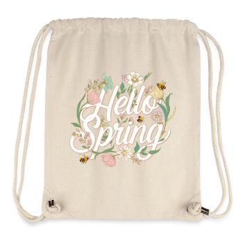Bonjour Printemps – T-shirt Fleurs et Abeilles du Printemps - Sac à cordon recyclé Stanley/Stella - blanc naturel - Devant