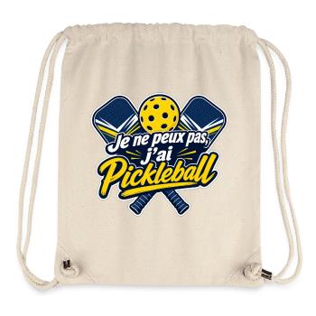 Je ne peux pas, j'ai Pickleball - Sac à cordon recyclé Stanley/Stella - blanc naturel - Devant