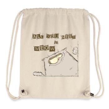 drôle chat - Sac à cordon recyclé Stanley/Stella - blanc naturel - Devant