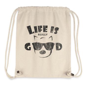 Life Is Really Good Dogs - Stanley/Stella recycelter Gym Bag - Naturweiß - Vorne