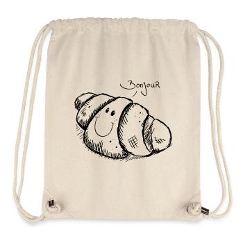 croissant Bonjour - Sac à cordon recyclé Stanley/Stella - blanc naturel - Devant