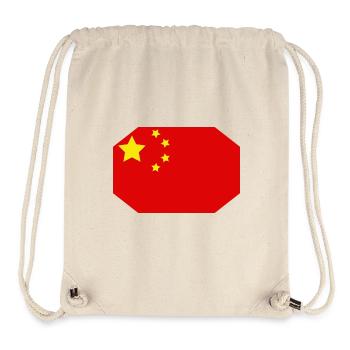 Drapeau de la Chine - Sac à cordon recyclé Stanley/Stella - blanc naturel - Devant
