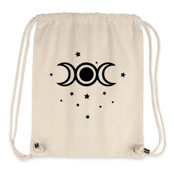 Triple Moon mit vielen kleinen Sternen. - Stanley/Stella recycelter Gym Bag - Naturweiß - Vorne