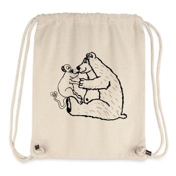 Maus und Bär - Mausebär Liebe - Stanley/Stella recycelter Gym Bag - Naturweiß - Vorne