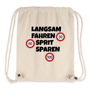Langsam fahren - Sprit sparen - Tempolimit - Stanley/Stella recycelter Gym Bag - Naturweiß - Vorne