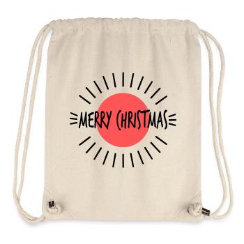 CHRISTMAS. MERRY CHRISTMAS. MERRY CHRISTMAS. NEW YEAR’S DAY - Stanley/Stella Recycled Gym Bag - natural - Front
