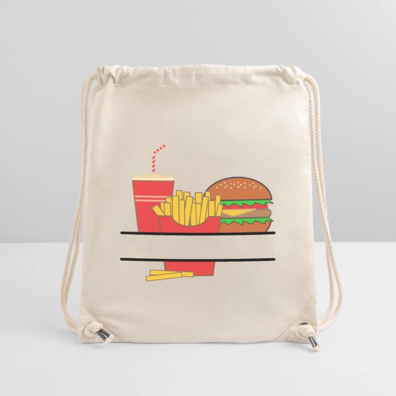 Pommesbuden-Logo oder Restaurant-Emblem Stanley/Stella recycelter Gym Bag
