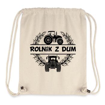 Conception de tracteur – Rolnik z dumą en couronne de grain - Sac à cordon recyclé Stanley/Stella - blanc naturel - Devant