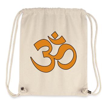 Symbole Om Orange sur Noir - Sac à cordon recyclé Stanley/Stella - blanc naturel - Devant